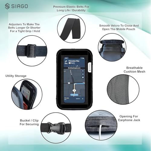 Image of SHAH BROTHERS Premium Mobile Holder for Scooty /Motorcycle | Universal Water-Resistant Phone Pouch | 360 Swivel & Adjustable Fit for Activa & All Scooters | Hands-Free Navigation | Smoky Black