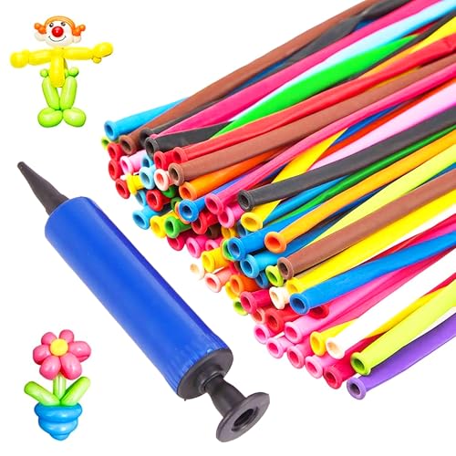 G4GADGET Modelling Balloons Kit 30-Pack with Pump - Twist Balloons for Animal Hat and Sword Creations - Perfect for Kids Birthday Parties Weddings and Clown Decorations