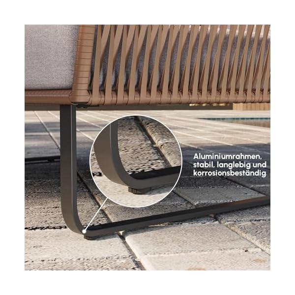 Homary Rattan Tagesbett Grau