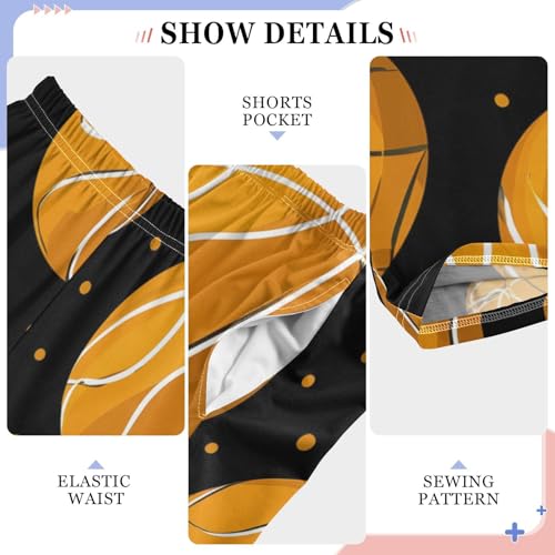 ZZXXB Basketball Polka Dot Boys Long Pants Soft Trousers Elastic Waist Kids Lounge Bottoms with Pockets S-XL4