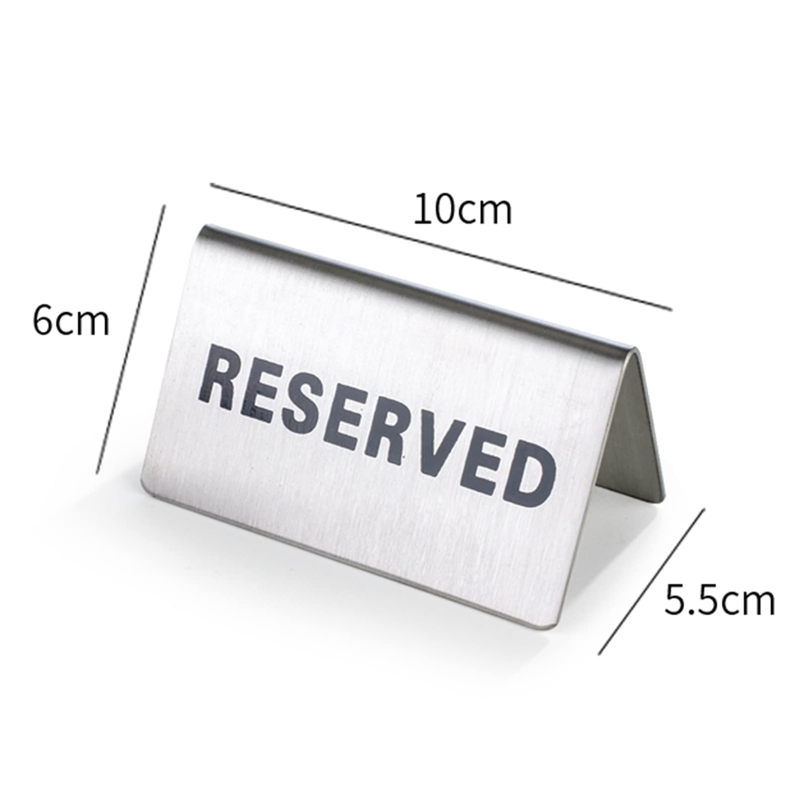 Panneaux de table en acier inoxydable, paquet de 5, zone fumeurs réservée, non fumeur, for usage commercial(Reserved 1)