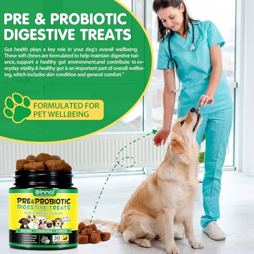 Probiotika Darmsanierung für den Hund - Erbesserte Verdauung & Immunsystem, Fördert die Gesundheit der Haut und Saisonale Allergien Unterstützen, Gut für Die Immunität, Entengeschmack