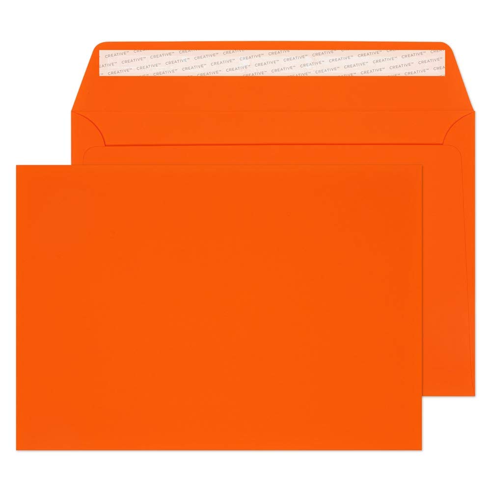 Blake Envelopes Creative Senses 44V642 Luxus Samteffekt Briefumschläge Haftklebung Orange Samt C5 162 × 229 mm 140g/m² | 20 Stück