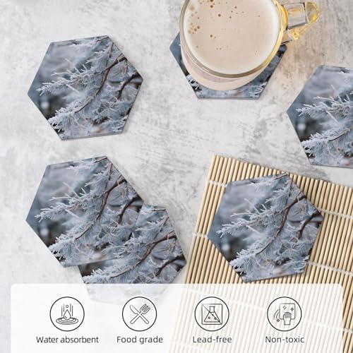 Dessous de verre pierre céramique absorbant avec support métal pour protection table salon - 6