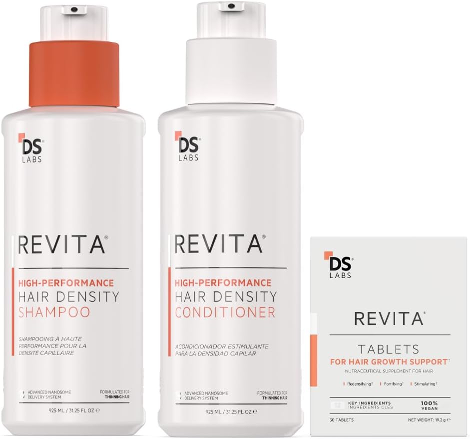 DS Labs Revita Kit 925mL & Tablets – High-Performance Hair Density Shampoo and Supplement, Volumizing & Thickening, Fuller, Healthier-Looking Hair, For Men & Women