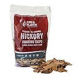 Fire & Flavor Premium All Natural Smoking Wood Chips, 2 Pounds, Hickory