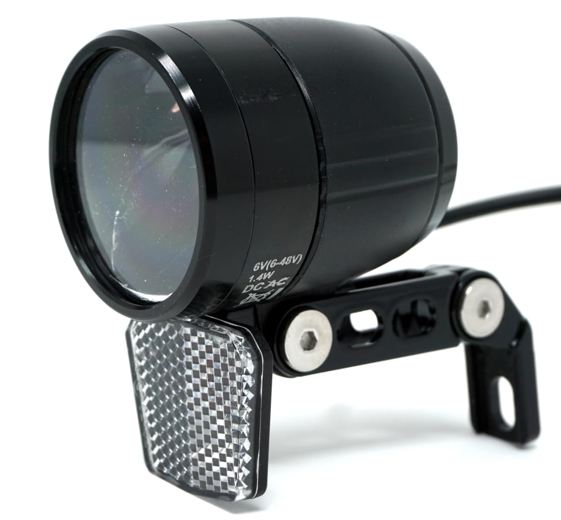 E-Bike Beleuchtung LED Scheinwerfer nach StVZO 100 Lux 6-48 Volt Lampe