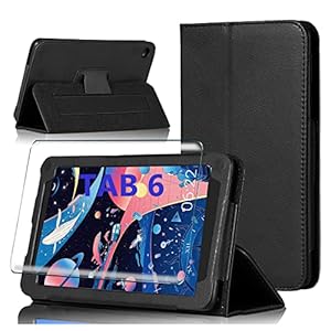 Tasch HYMY Hülle für Blackview Tab 6 + 1 Pcs Schutzfolie Glass für Blackview Tab 6 (8”) hülle – Flip Case Cover…