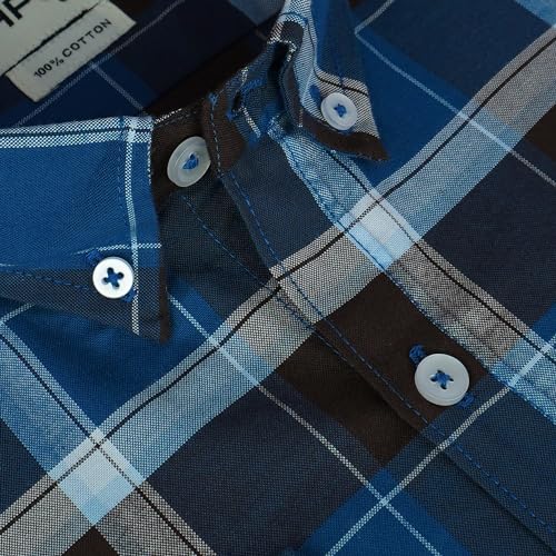 Image of GHPC 100% Cotton Tartan Checks Full Sleeves Regular Fit Formal Shirt for Men