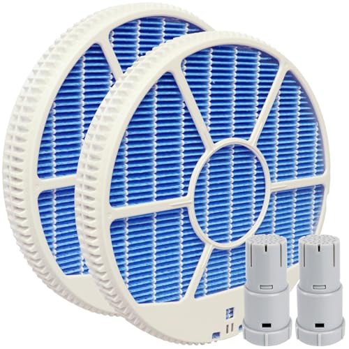 GOODNET FZ-L75MF 加湿フィルター 枠付き 2個入り KI-LX75 KI-PX75 KI-RX75 KI-NS50 KI-RS50 KI-PS50 KI-RX70 加湿空気清浄機用 抗菌 気化フィルター と FZ-AG01K1 2個入り Ag+ イオンカートリッジ 抗菌99.9%以上 互換品 4点セット