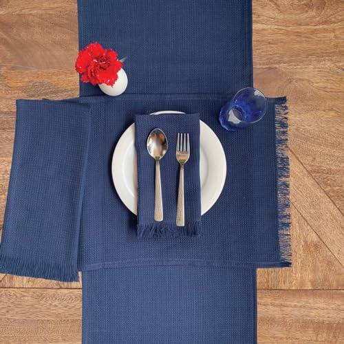 Set de 4 servilletas de tela cuadradas miniatura 2