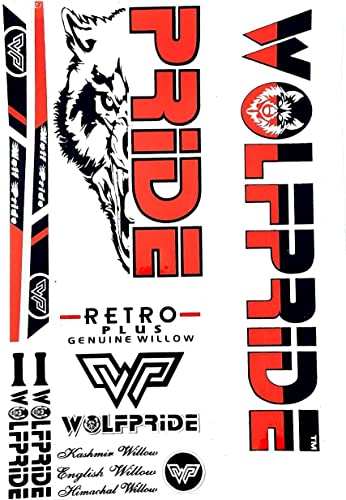 Image of Retro Plus Red Cricket Bat Sticker