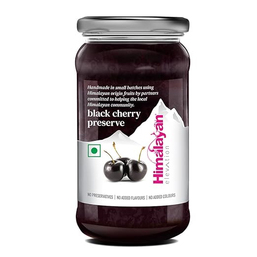 Elevation Black Cherry Preserve | No Preservatives | No Added Colours & Flavours, 240 g