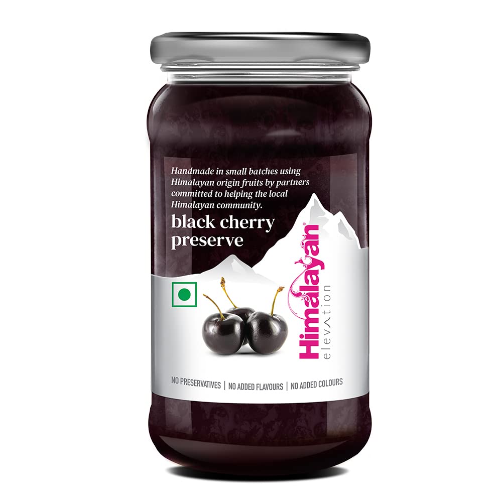 Himalayan Elevation Black Cherry Preserve, 240g, No Preservatives, No Added Colours & Flavours