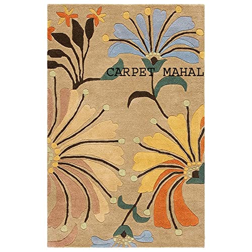 Image of Carpet Mahal Export Quality Handmade Tuffted Pure Woollen Carpet for Living Room Bedroom Size 6 x 8 feet Square (180X240 Cm) Color-Multi