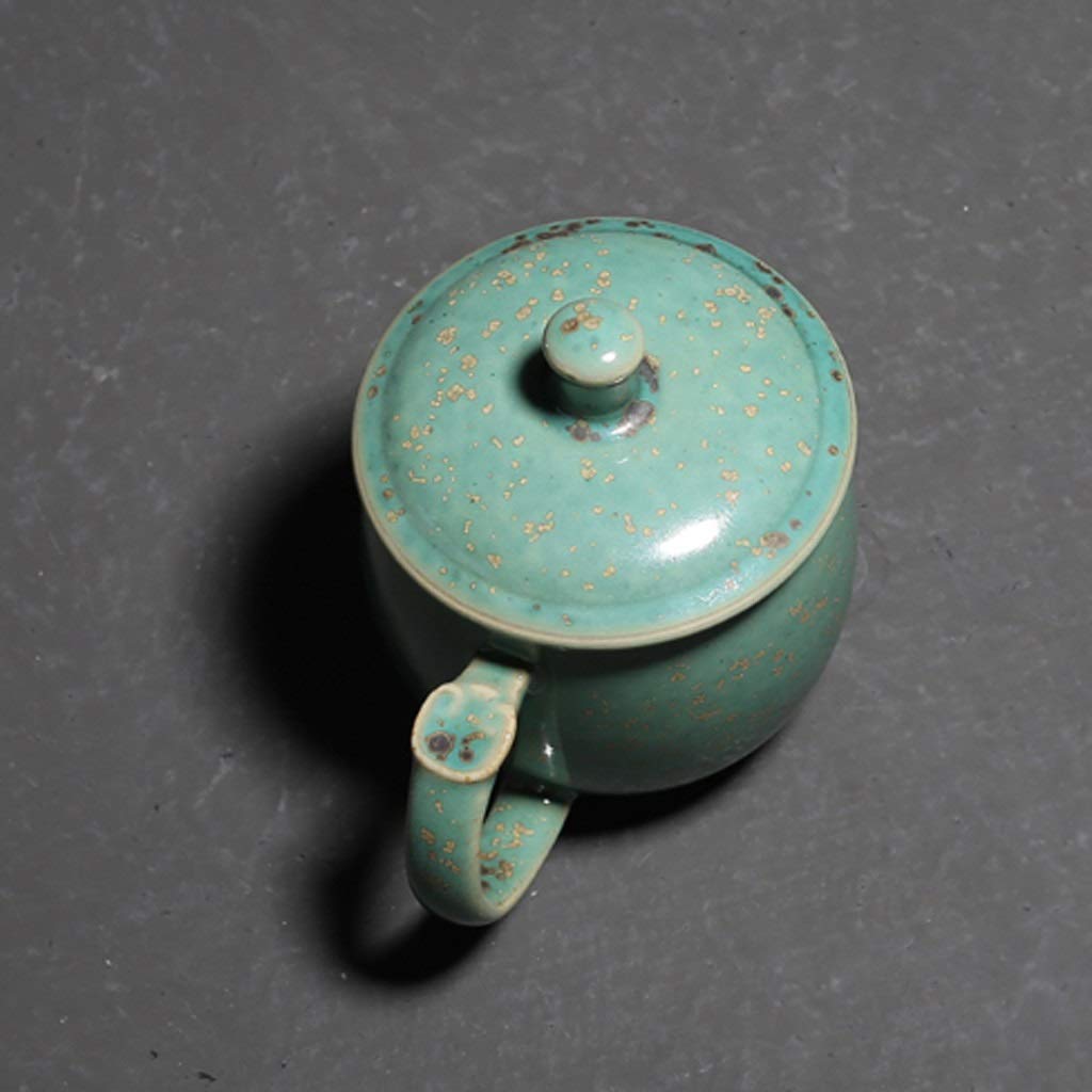 Kaffee-Becher Keramikbecher Cyan Smooth Mellow Glaze Kapazität Becher mit Deckel Tasse Große Kapazität Exquisite Tragbare Kaffeetasse 200ml (Color : Green)