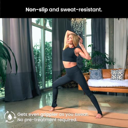 Image of Luxury Cork Yoga Mat - Non Slip, Extra Thick Grip. Extra Large & Long. More Comfort and Support. Tough Enough For Hot Yoga. Cork + Natural Rubber, Non Toxic and Eco Friendly. Optional Alignment Lines.