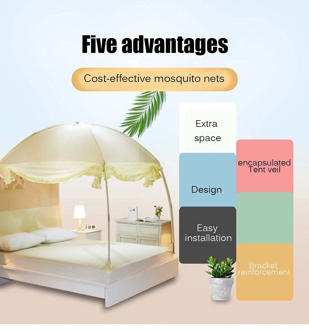 Mosquitera emergente, portátil, para Tienda de campaña, de Viaje, con Tres Puertas y Cremallera, fácil de Instalar y de Malla Fina, Ideal para dormitorios y Exteriores, 1150 x 200 cm.