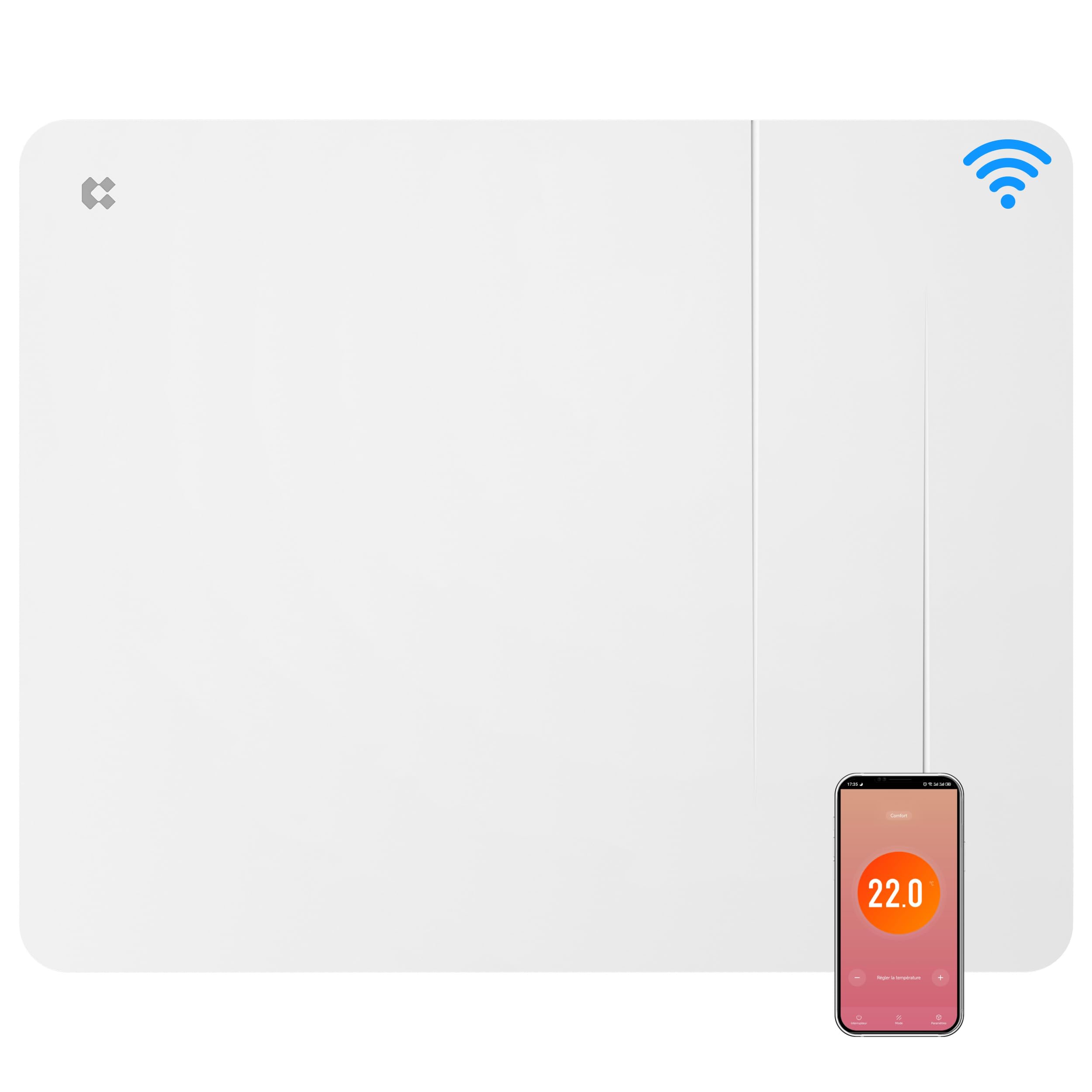 CIARRA Ceramiczny grzejnik bezwładnościowy i folia grzewcza 1000 W - podwójna technologia do małych pomieszczeń (10-15m²) - WiFi, programator, bezpieczeństwo dzieci - CBHTD10A-W