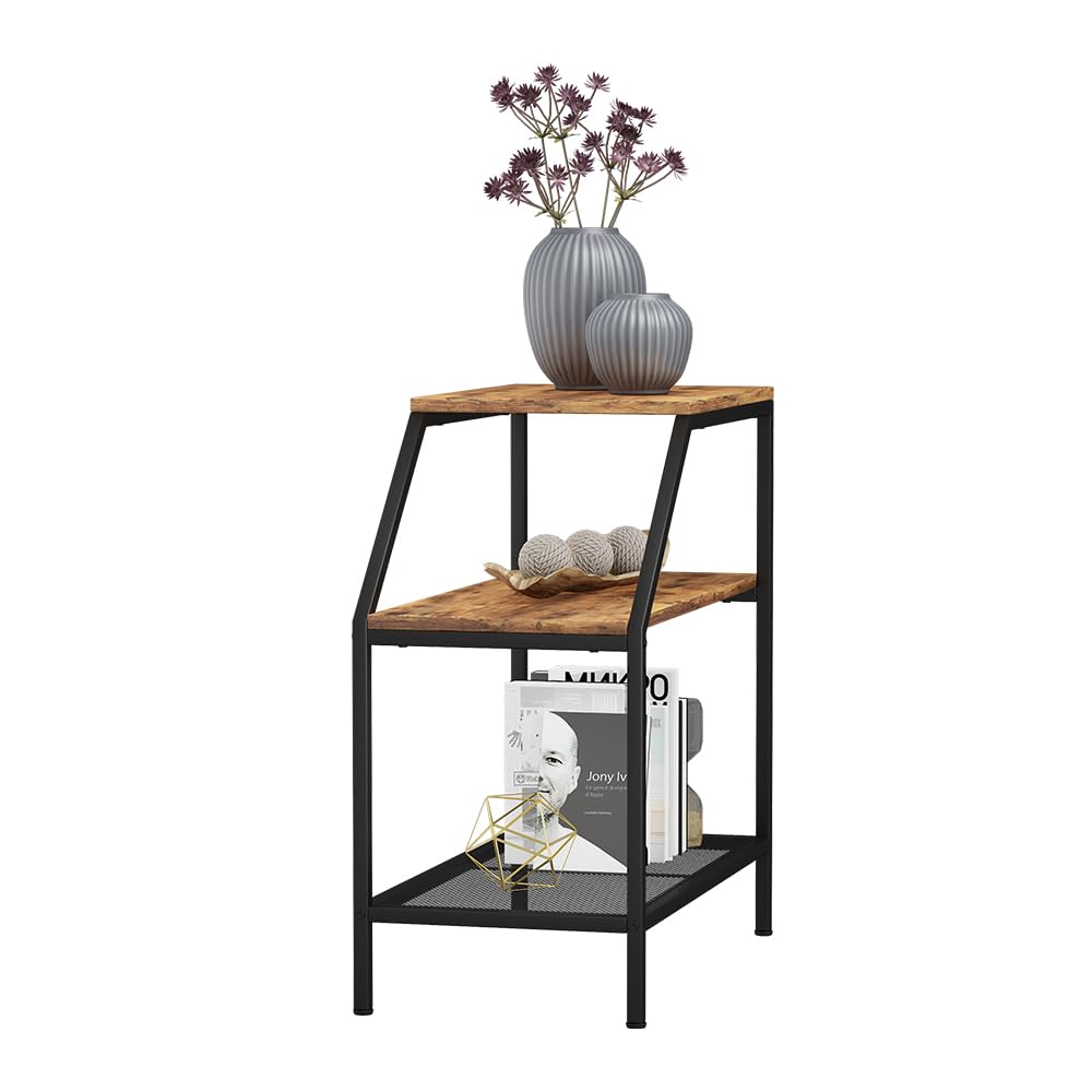 Vicco Tavolino da salotto Fyrk, Rovere rustico, 30 x 60 cm con 2 scomparti aperti, utilizzabile per l'ampliamento di superfici di lavoro o di appoggio