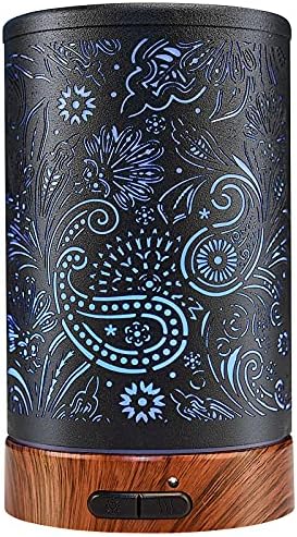 Casido Essential Oil Diffuser Metal Aromatherapy Diffuser 100ml Cool Mist Ultrasonic Diffuser with Waterless Auto Shut-Off Protection,7 Colors Changed LED for Home Office Bedroom