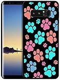 Bolster Samsung Galaxy Note 8 Case - Dog Paw Animal Printed Designer Soft Rubber TPU Protective Shockproof Back Phone Case/Cover for Samsung Galaxy Note 8. Black
