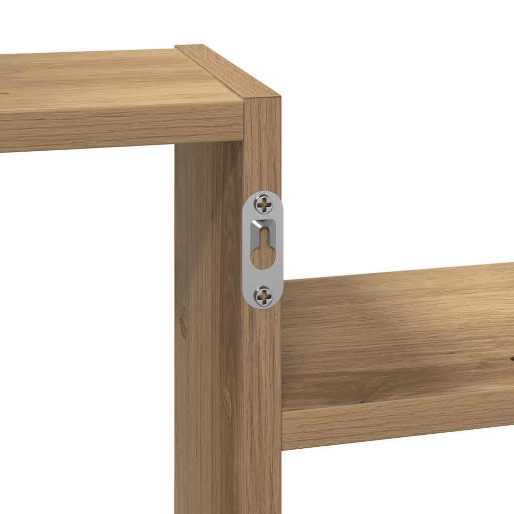 Estantería de pared, 129 x 18 x 42 cm, de roble artesanal, con capacidad de carga resistente de 30 kg, diseño flotante, moderno, para salón, dormitorio, baño, cocina y oficina