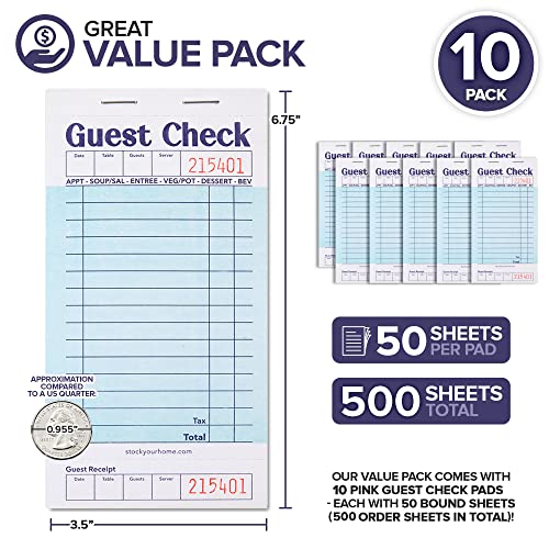 Bloc note serveur avec 500 tickets souches pour restaurant - 3