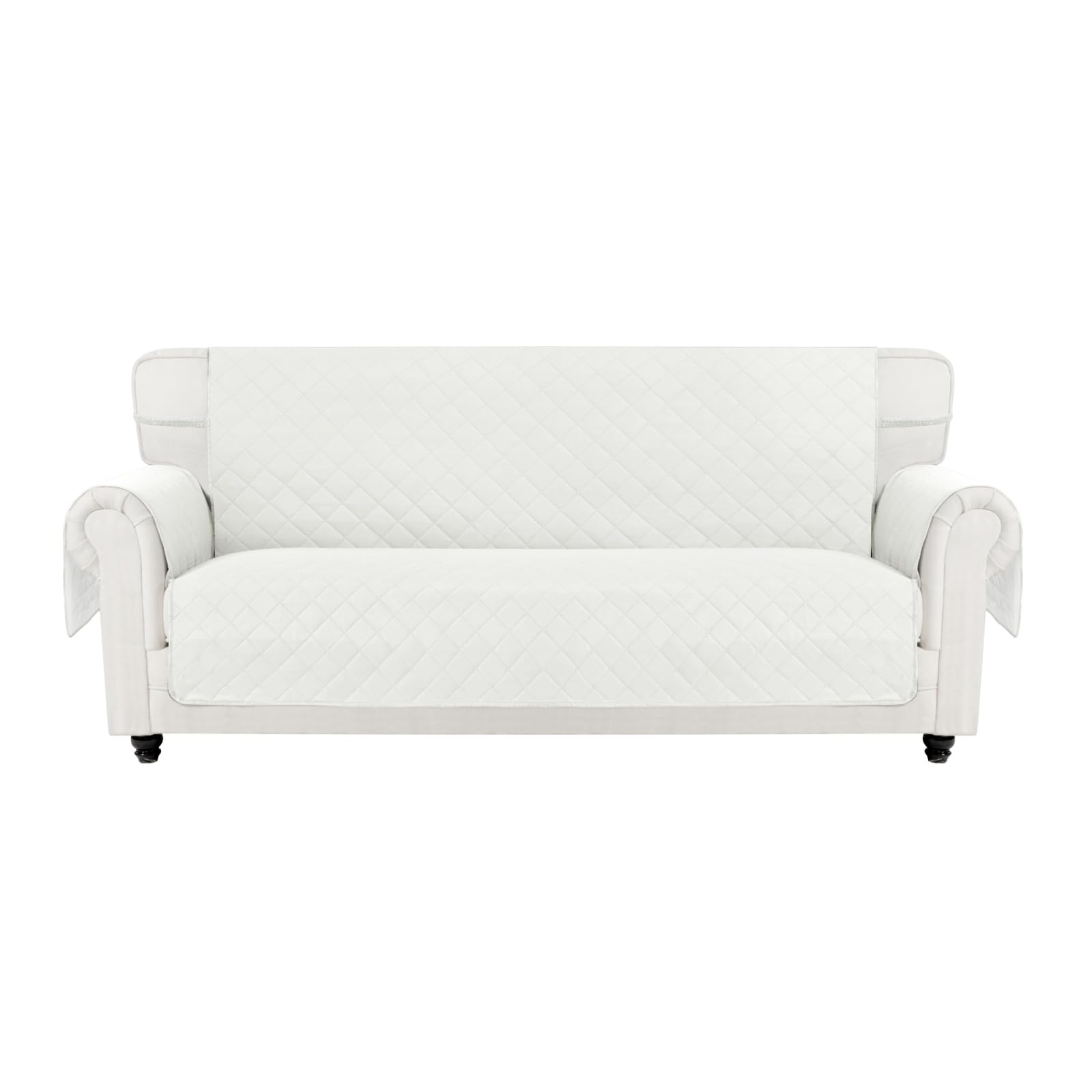Easy-Going Reversible Oversized Couch Cover for 3 Cushion Couch Sofa Cover for Dogs Water Resistant Furniture Protector Cover with Foam Sticks for Pet (Oversized Sofa, Ivory/Ivory)