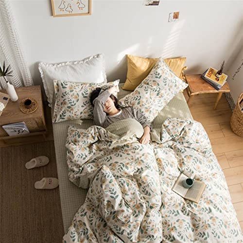 Housse de couette en coton respirant et parure de lit floral King Size premium