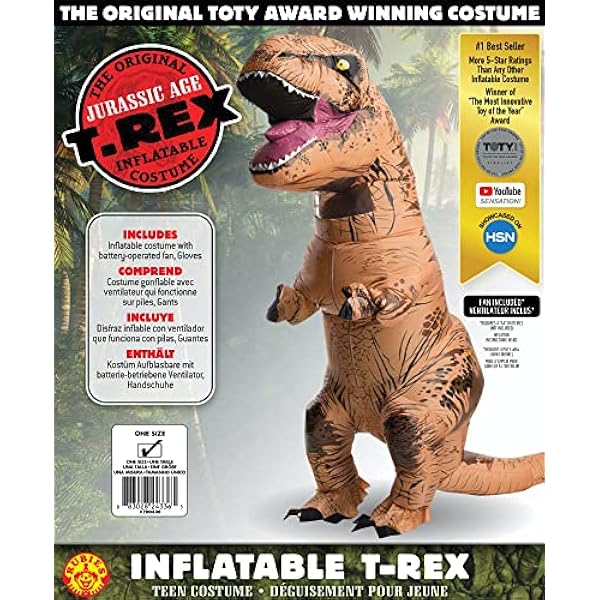 Inflatable T-Rex Teen Fancy Dress Costume