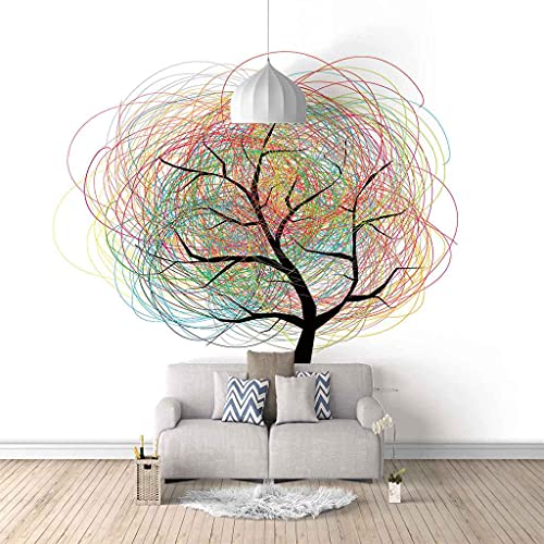 Papier Peint Auto-adhésif Art d'Arbre Couleur 300x210 cm Poster Mural 3D Salon - 2