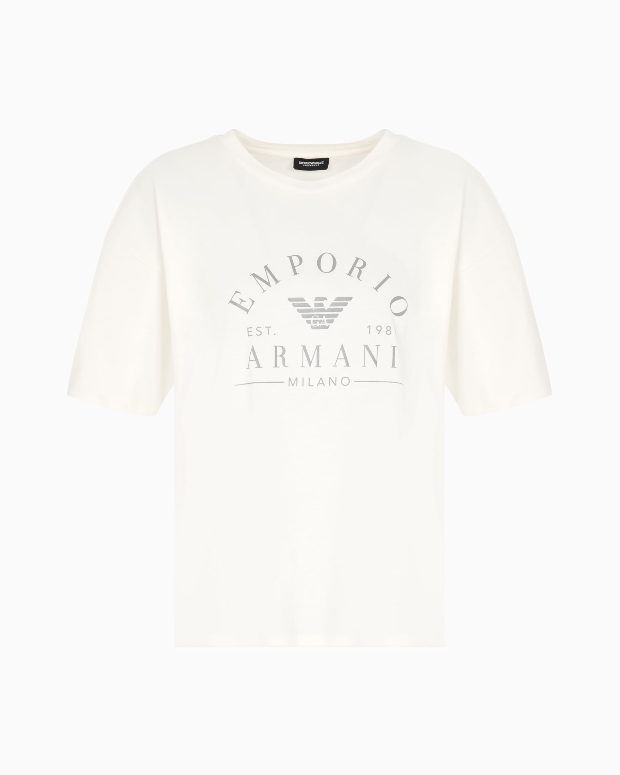 Woman's Iconic Logoband Crew Neck T-Shirt White L Loose FIT