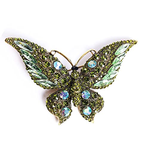 Image of Variety Styles Butterfly Brooch - Multi-Color Rhinestone Crystal Brooch Pin Cute Butterfly Shape Corsages Brooches Decoration Gift for Women
