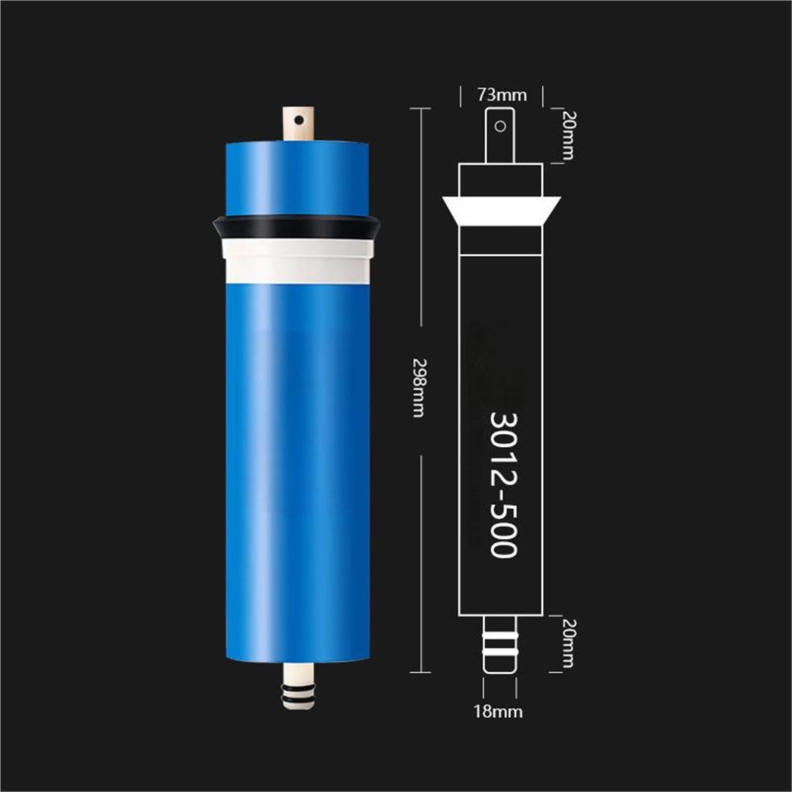 Accessori per filtri, Filtro for osmosi inversa da 500 GPD, filtri for acqua, cartucce 3012-500, membrana filtrante for RO per bagno, cucina