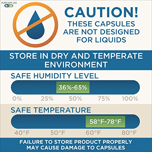 PurecapsUSA – Empty Clear Gelatin Pill Capsules - Fast Dissolving and Easily Digestible - Preservative Free with Natural Ingredients - (1,000 Joined Capsules) - Size 00