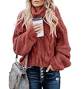 Damen Rollkragenpullover Oversize Strickpullover - Dicker Winterpullover Schwarz Für Herbst & Winter