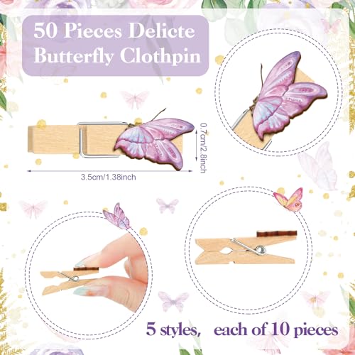 Image of Patelai 321 Pcs Butterfly Baby Shower Decorations a Little Butterfly Is on The Way for Baby Shower Party Bingo Games Don't Say The Word for Pink Purple Gender Reveal Game Birthday Party Decor Supplies