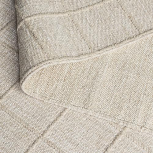 Tapete decorativo beige 183x91 cm hecho a mano en lana miniatura 4