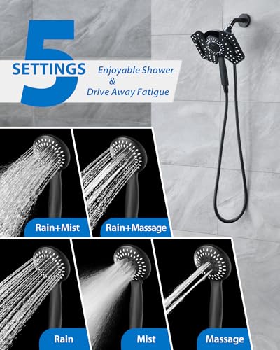 50% Off Black 2-in-1 High Pressure Shower Head with Handheld