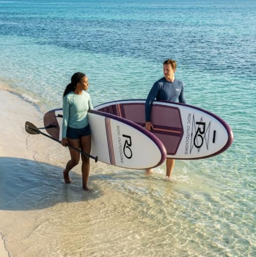 Image of Roc Inflatable Stand Up Paddle Board 10' 6 inch with Premium SUP Paddle Board Accessories, Wide Stable Design, Non-Slip Comfort Deck for Youth & Adults