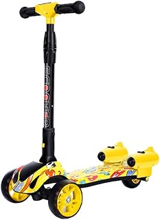 ZAIHW Kick Scooter for Kids Toddler Scooters 3 Wheels T Bar Adjustable Height Handle Scooter PU Flashing Wheels Wide Deck Foldable Scooters for Child Boys Girls from 3 to 12 Year Old