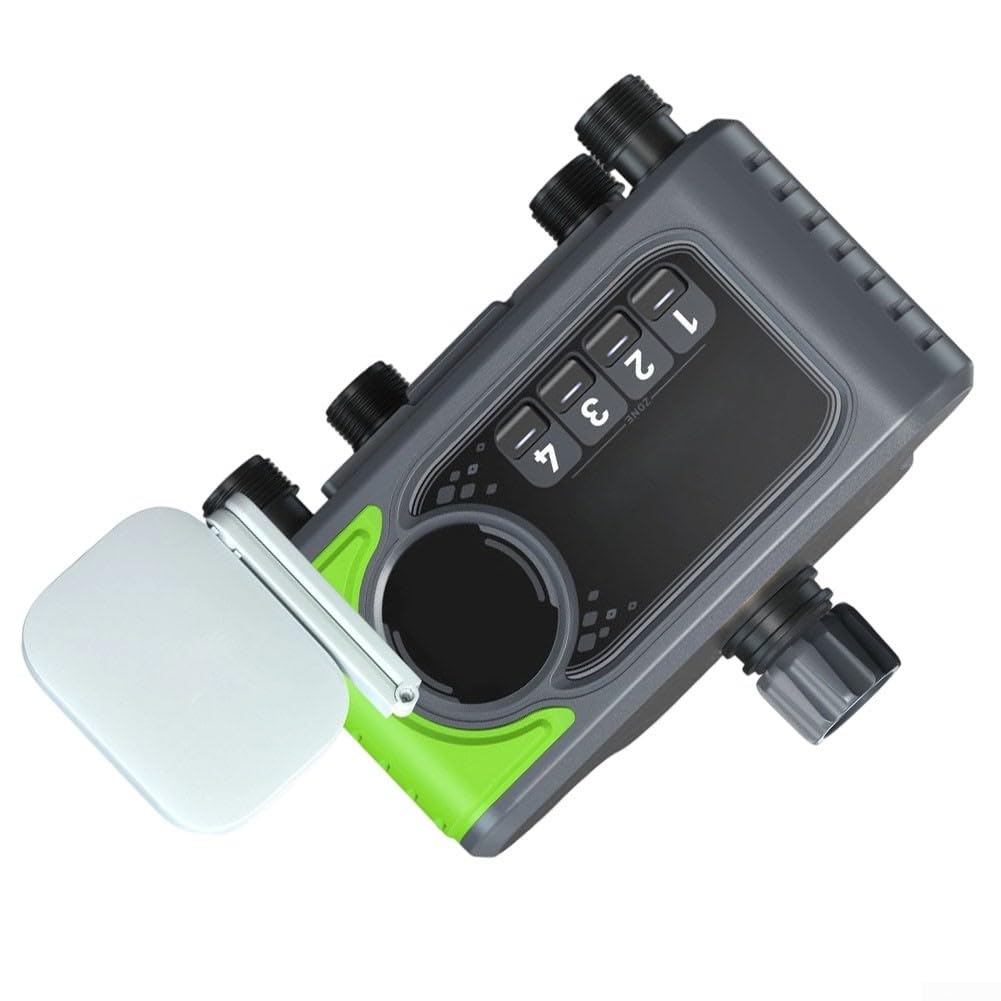 Timer per irrigazione WiFi a 4 zone, controller intelligente per irrigazione da giardino con app e controllo vocale, programma di irrigazione basato sulle condizioni meteorologiche per sistema di tubi