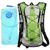 Hydration Pack with 2L Backpack Water Bladder for Hiking Running Biking Color Green