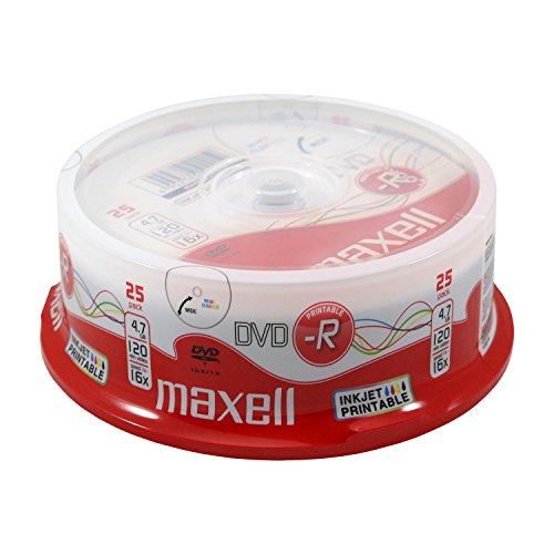 Maxell DVD-R blank discs (16x speed, 4, 7GB, 120min, 25spindle)