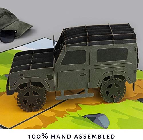 Cardology - Off-Road 4 x 4 Pop Up Card | Land Rover Defender Inspired Birthday Card For Men, Fathers Day Cards | Handmade