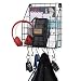 Wall35 Multipurpose Mail Organizer Wire Basket Wall Mounted with S Hooks Magazine Holder Coat Rack Foyer Storage with Key Hooks for Kitchen Entryway and Garage Black