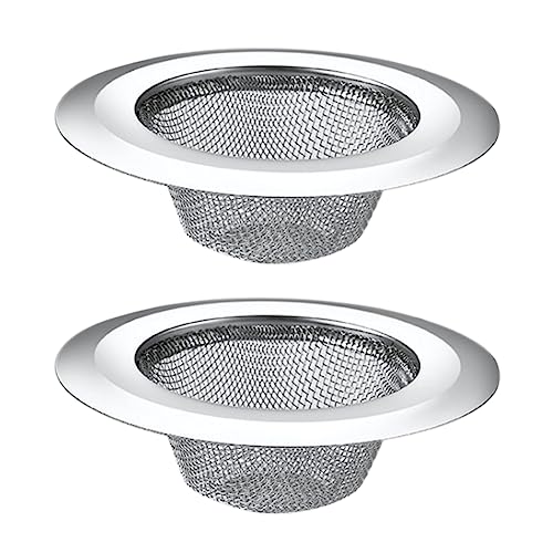 XIZONLIN Kitchen Sink Strainer 2Pcs Stainless Steel Drain Sink Tub Strainer Filter Hair Catcher Basket Drain Protector for Kitchen Bathroom Shower