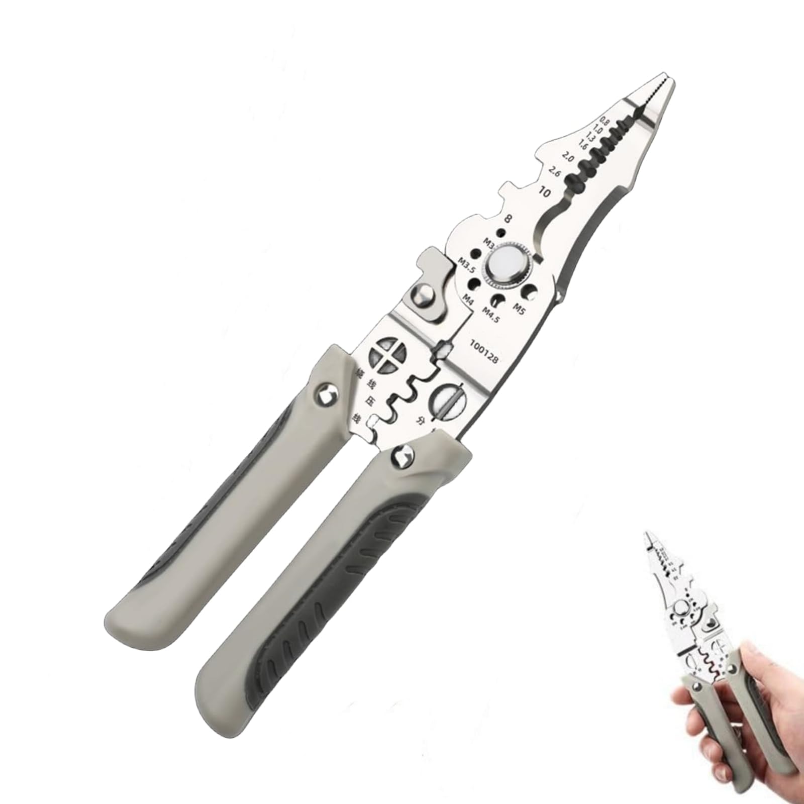 BXQ-10 Multifunctional Wire Stripper Crimper Cable Cutter Pliers, Black, High Carbon Steel, Electrical Multitool, WIRE_STRIPPER, Pliers