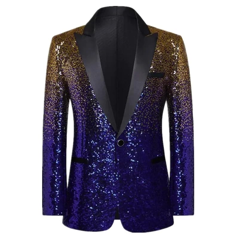 Men's Wedding Sequin Suit Slim Jacket Singer Stage Performance Dress Blazers2